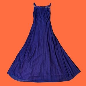 Vintage 1980s 80s Betsy & Adam shimmer iridescent purple blue gown